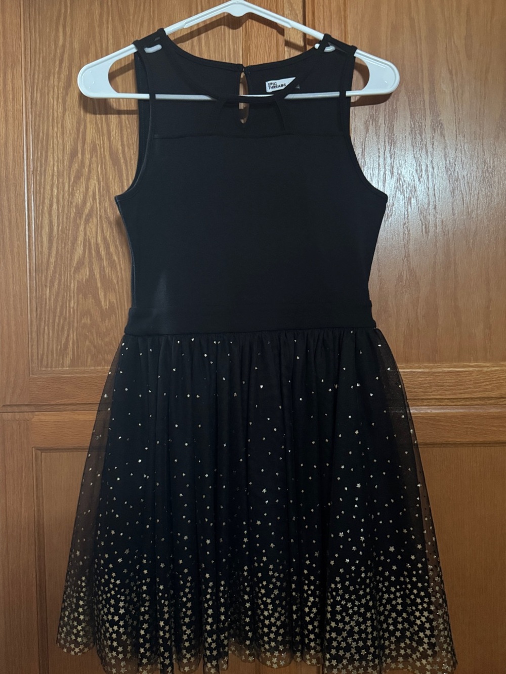 Epic Threads Black and Gold Star Tulle Dress
